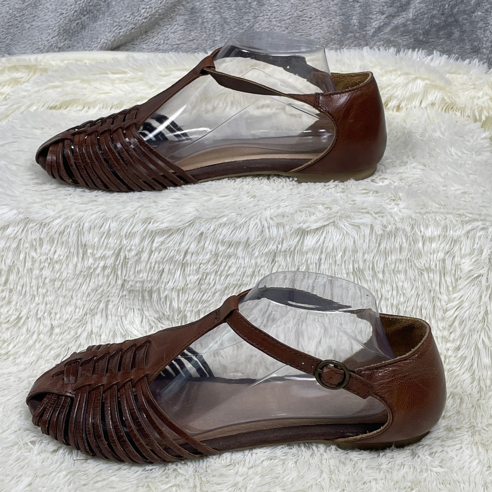 Seychelles Weekenders Huarache Sandals Womens 10 Brown Excellent Woven T-Strap